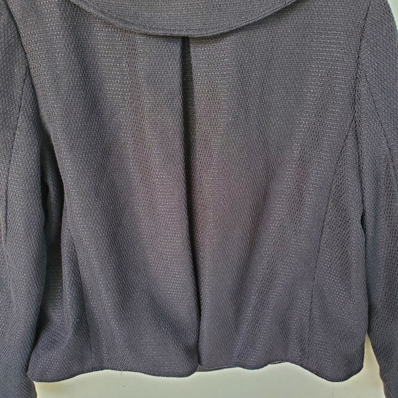 Dana Buchman Women's Black Medium Weight Snap Front Hi Collar Cropped Jacket - Picture 15 of 15